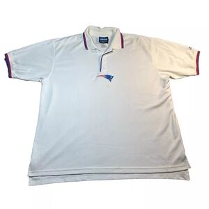 Adidas NFL Patriots New England Mens Polo Shirt Sz XL Vintage 90s Y2K-FEW STAINS